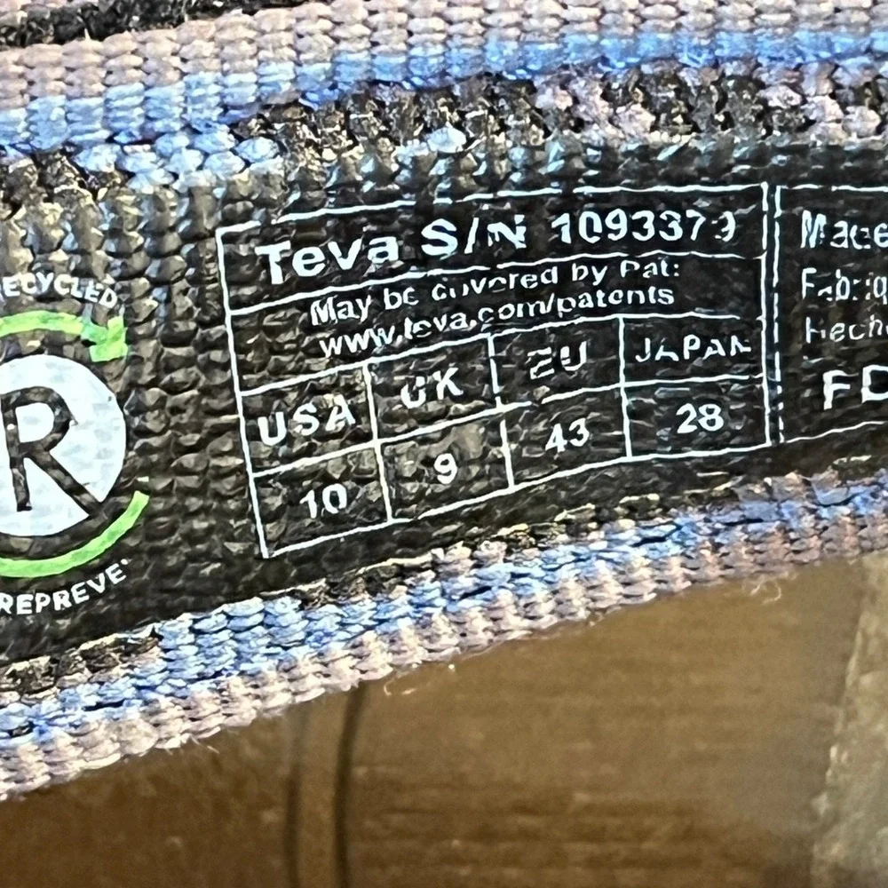 Teva Terra Fi 5 Universal Mens 10 Black Blue Geometric Hiking Sandals 1093379